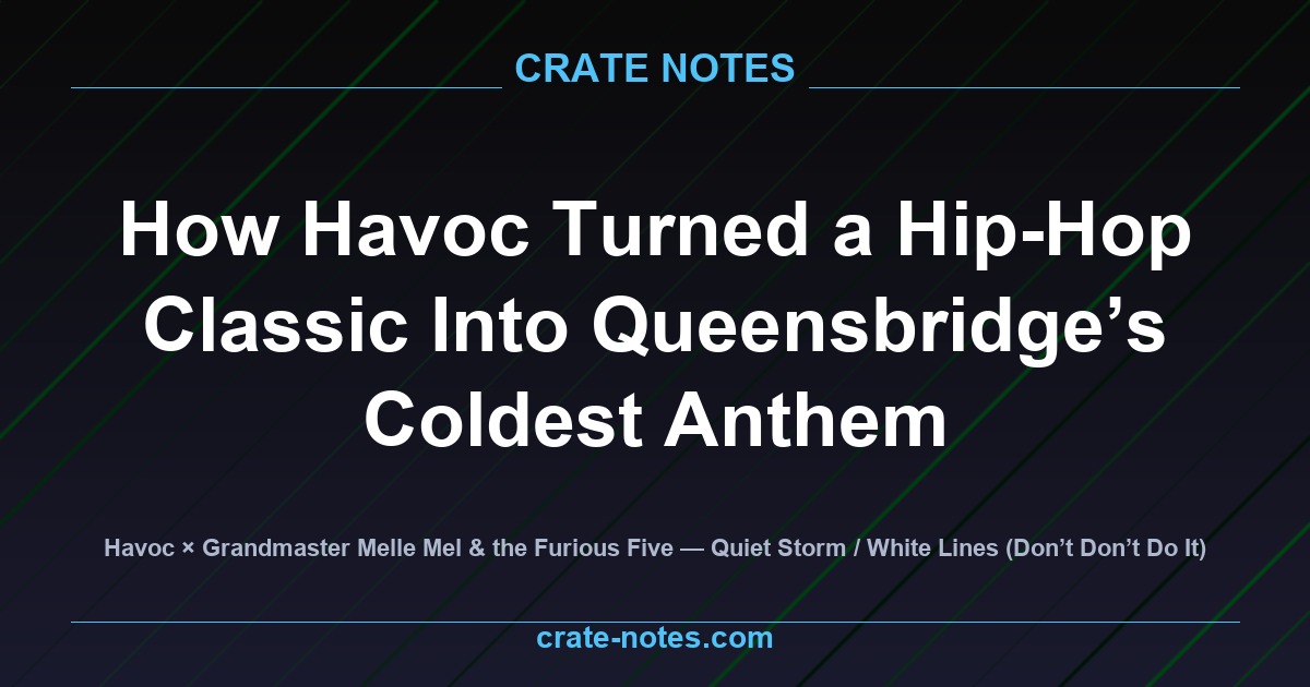 Havoc hip-hop producer Queensbridge classic anthem Crate Notes dark background